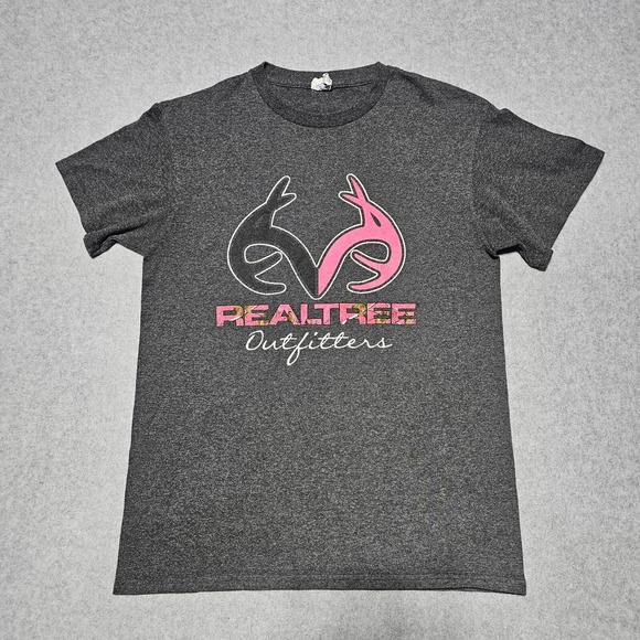 Realtree Tops - Realtree Outfitters Women's Size Small Pink Logo Short Sleeve T-Shirt